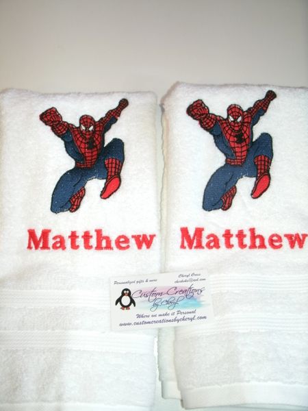 Spiderman Leaping Kitchen Towels Hand Towels 2 piece set