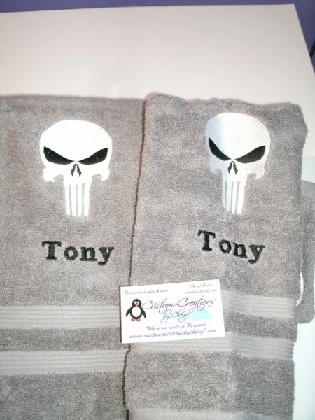 Punisher Skull Kitchen Towels Hand Towels 2 piece set