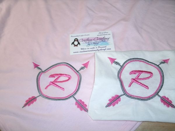 Monogram Tribal Arrows Personalized Girl Baby Blanket & Bib Combo Set