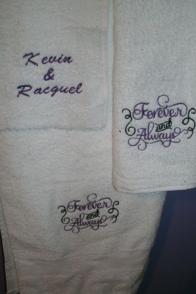Always & Forever Personalized Towel Set Wedding or Anniversary
