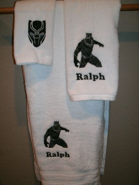 Black Panther Personalized 3 piece Superhero Towel Set