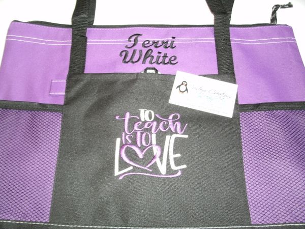 Teacher To Teach is to Love Personalized Tote Bag Great Teacher Gift