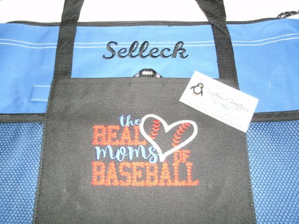 Baseball real moms of baseball Personalized Tote Bag Sports Mom