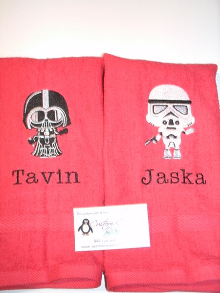 Star Wars BB8 R2D2 Personalized Kitchen Towels 2 piece Set