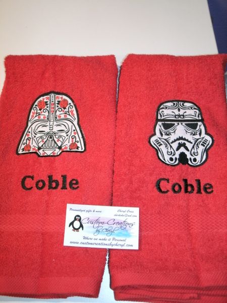 STARWARS Inspired 3pc Towel set Darth Vader, Storm Trooper 1 Hand Towel & 2  Cloths