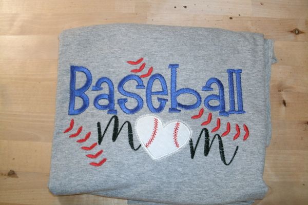 Baseball Mom heart laces Baseball Shirt