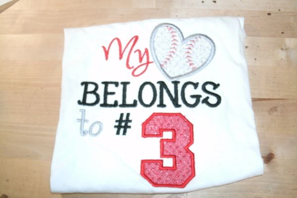 Baseball My Heart Belongs to # Personalized Baseball Shirt