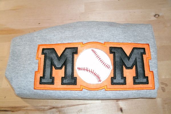 Baseball Mom Double Applique Baseball Shirt