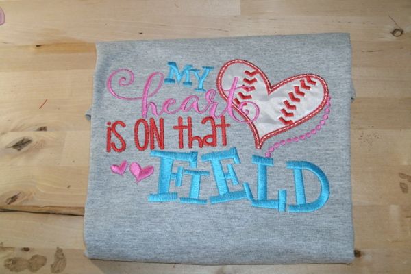 Baseball My Heart is on that field Personalized Baseball Shirt