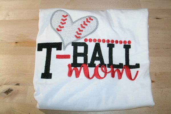 T-ball Mom heart dots Baseball Shirt