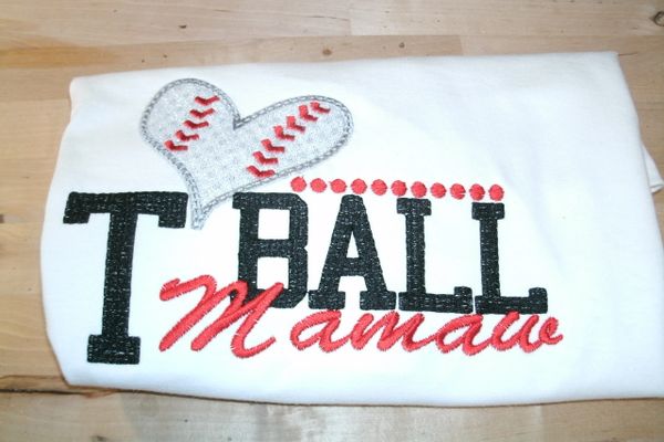 T-ball Mamaw dots Baseball Shirt