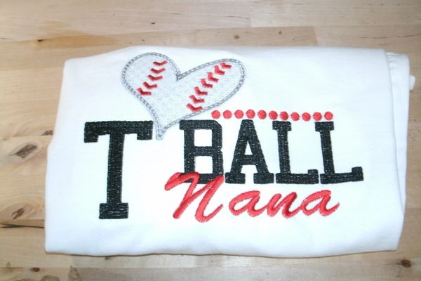 T-ball Nana dots Baseball Shirt