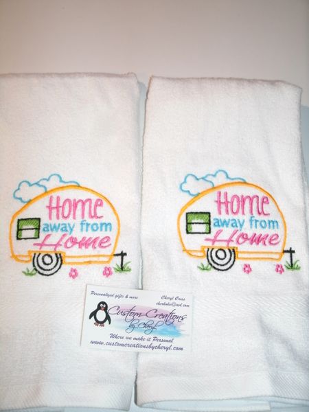 Camper Home Away from Home Kitchen Towels Hand Towels 2 piece set