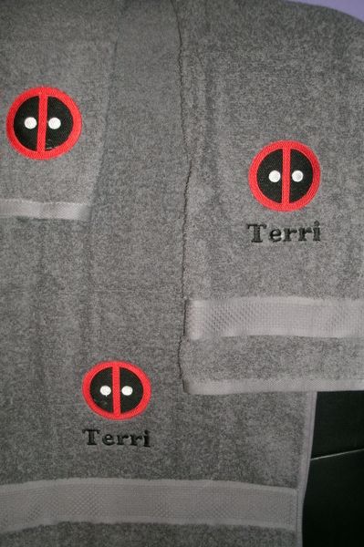 Deadpool Logo Personalized 3 piece Superhero Towel Set