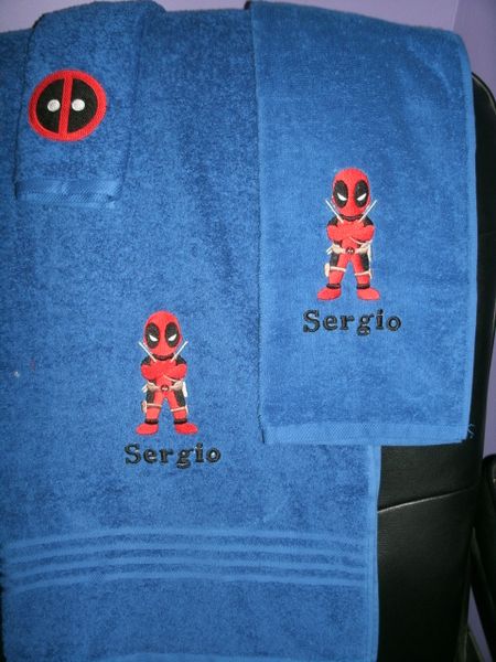 Deadpool Kid Personalized 3 piece Superhero Towel Set