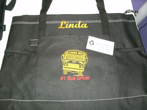#1 Bus Driver School Bus Sketch Bus Driver Personalized Tote Bag