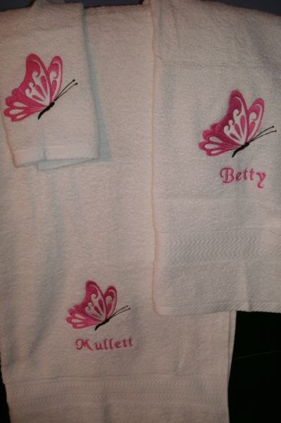 Butterfly Personalized Towel Set