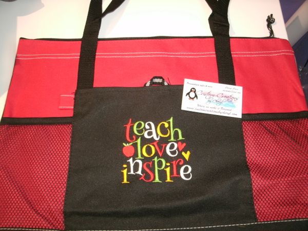 Teacher Teach Love Inspire Personalized Tote Bag Great Teacher Gift