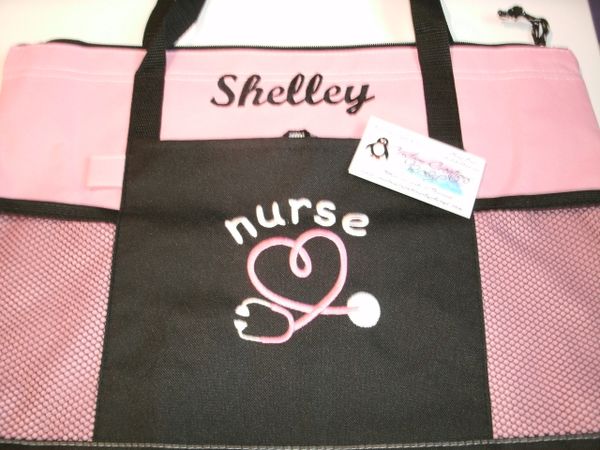 Nurse Heart Personalized Heart Nurse Tote Bag