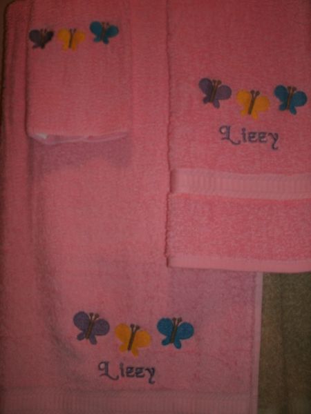 Butterflies Personalized Towel Set