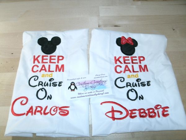 Mickey and Minnie Keep Calm & Cruise On Mouse Ear Couples Shirts