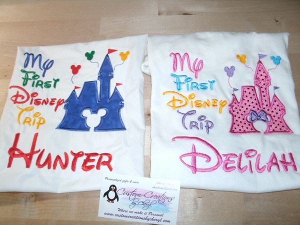 Mickey and Minnie Mouse My 1st Disney Trip Castle Couples Shirts