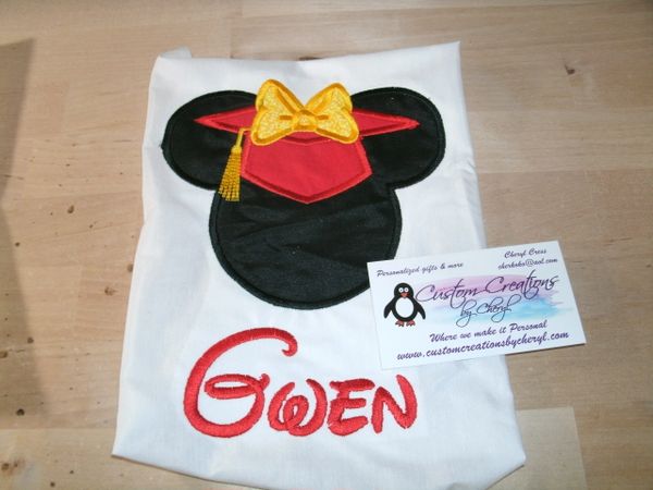 Minnie Graduation Party Mouse Ears Personalized Shirt