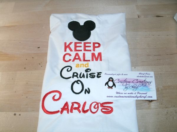 Mickey Keep Calm & Cruise On Mouse Ears Personalized Shirt