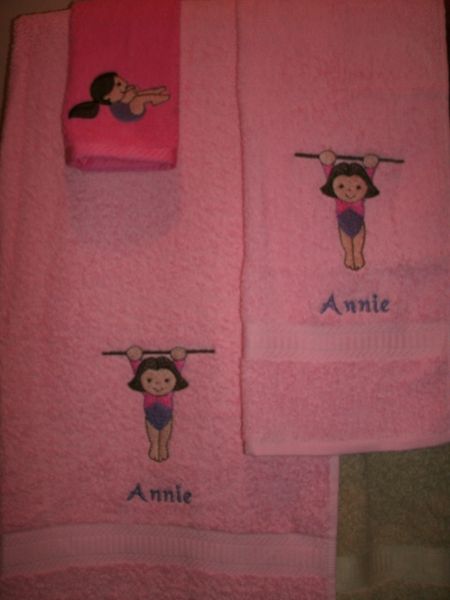 Gymnastics Girl Bars Personalized Towel Set