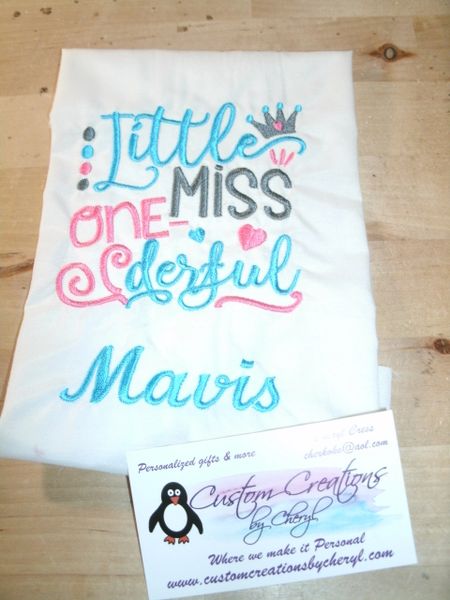 Little Miss Onederful 1st Birthday Personalized Birthday Shirt