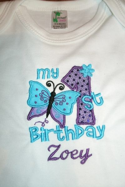 Butterfly 1st Birthday Personalized Birthday Shirt