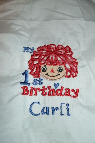 Raggedy Ann My 1st Birthday Personalized Birthday Shirt