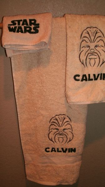 Star Wars Chewbacca Sketch Personalized 3 piece Towel Set