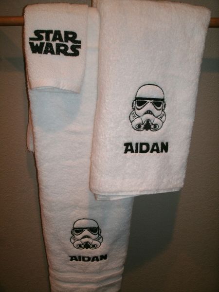 Star Wars Storm Trooper Sketch Personalized 3 piece Towel Set