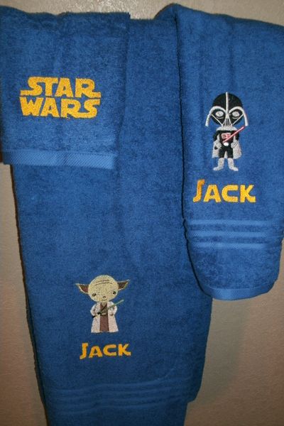 Star Wars Darth Vader & Yoda Kid Personalized 3 piece Towel Set
