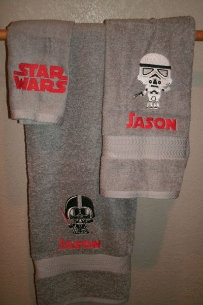 Star Wars Darth Vader & Storm Trooper Kid Personalized 3 piece Towel Set