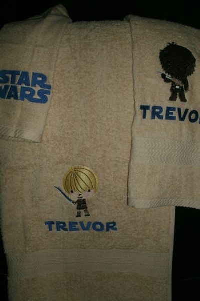 Star Wars Chewbacca & Luke Kid Personalized 3 piece Towel Set