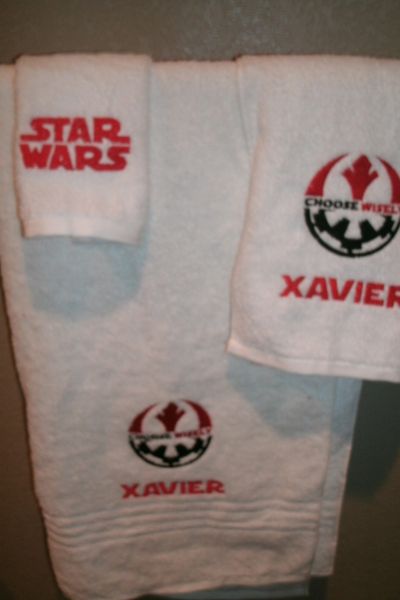 Star Wars Choose Wisely Logo Personalized 3 piece Towel Set