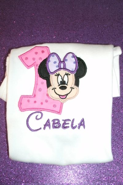 Minnie face 1st Birthday Dizney Personalized Birthday Shirt