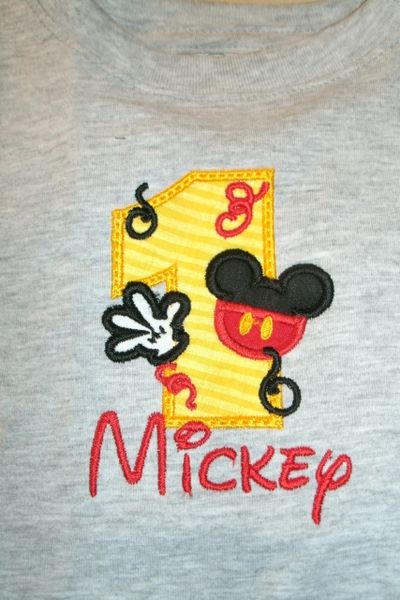 Mickey Party Swirls 1st Birthday Dizney Personalized Birthday Shirt