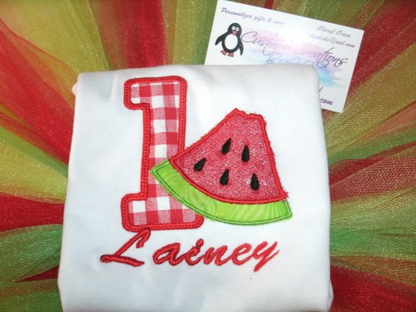 Watermelon My 1st Birthday Personalized Birthday Shirt