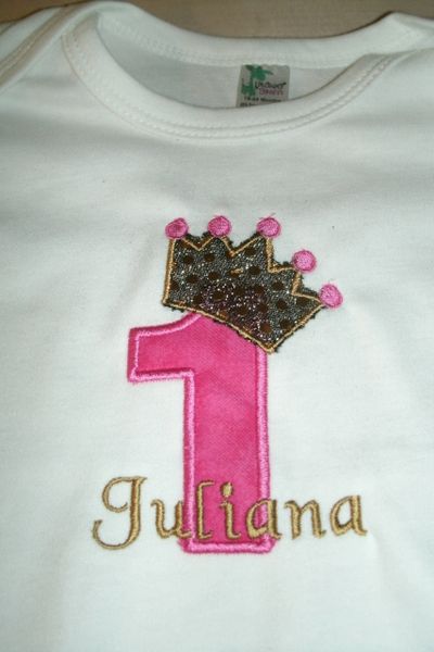Princess Crown 1st Birthday Personalized Birthday Shirt