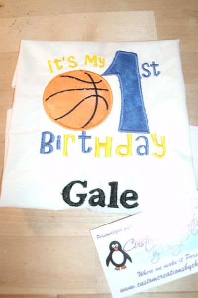 Basketball My 1st Birthday Personalized Birthday Shirt