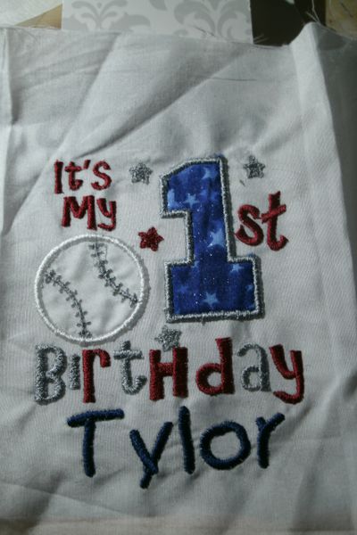 Baseball My 1st Birthday Personalized Birthday Shirt