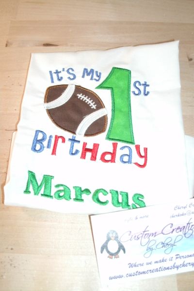 Football My 1st Birthday Personalized Birthday Shirt