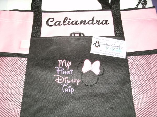 My 1st Trip to Disney Minnie Personalized Tote Bag