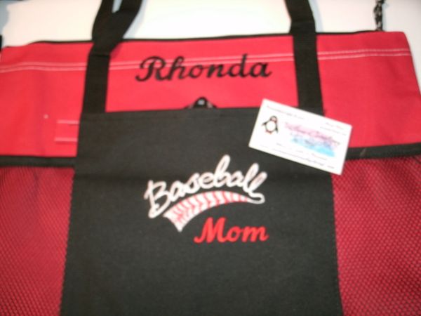 Baseball Mom Curve Personalized Tote Bag Sports Mom