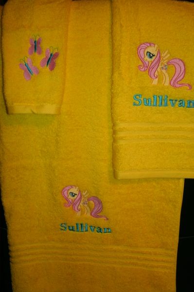 Pony Fluttershy Personalized Towel Set