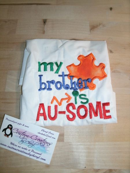 Autism My brother is Au-some Shirt Autism Awareness