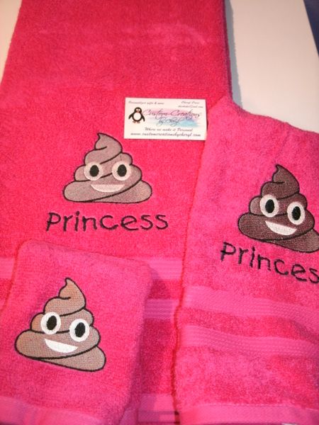 Emoji Poop Turd Personalized Towel Set